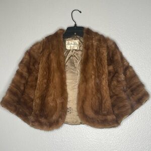 Vintage Martin Henig -Albany Real Fur Cape Shrug Stole.